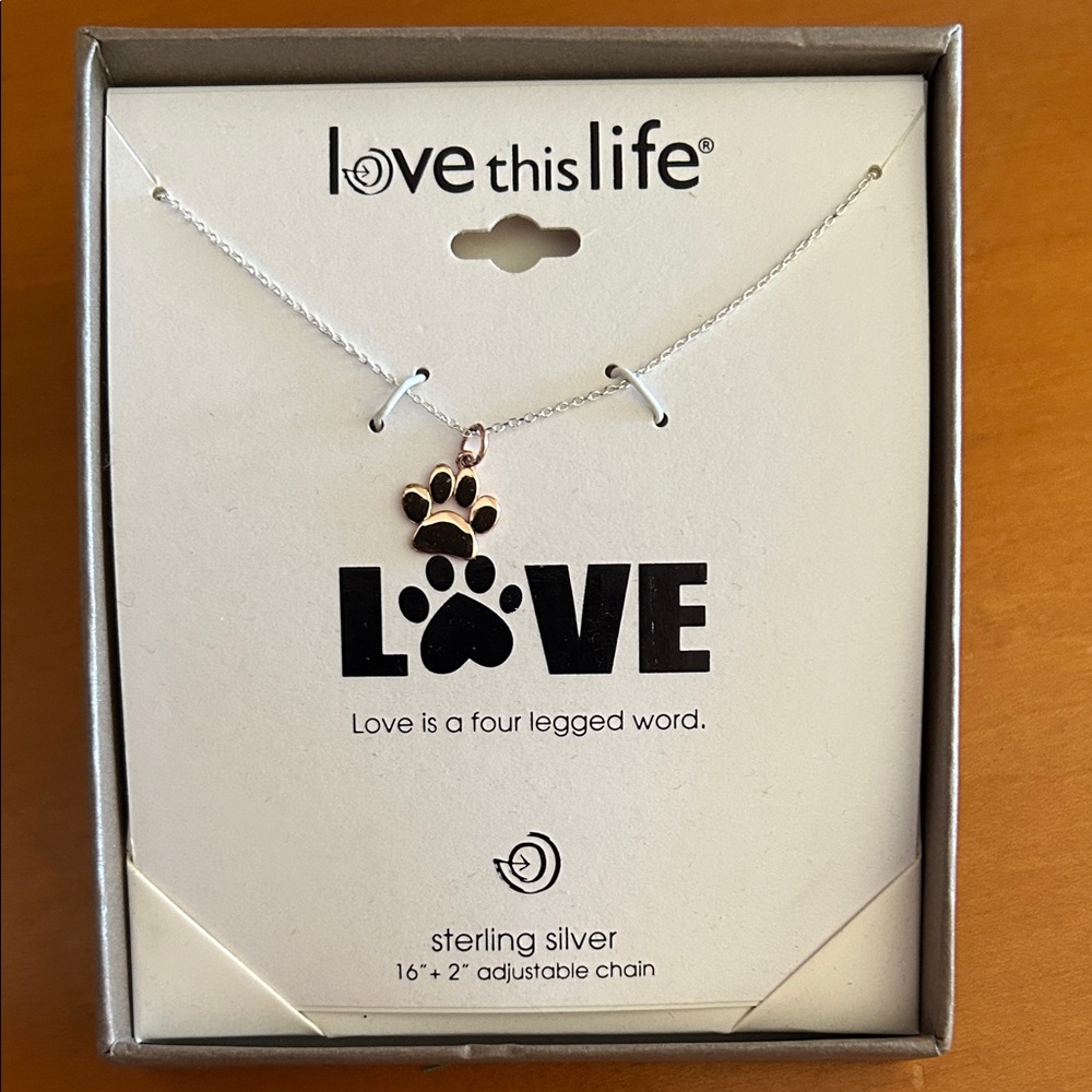 Sterling Silver Paw Necklace
